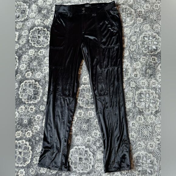 WHBM (8) Black Suede Straight Ankle Pants - Picture 1 of 14